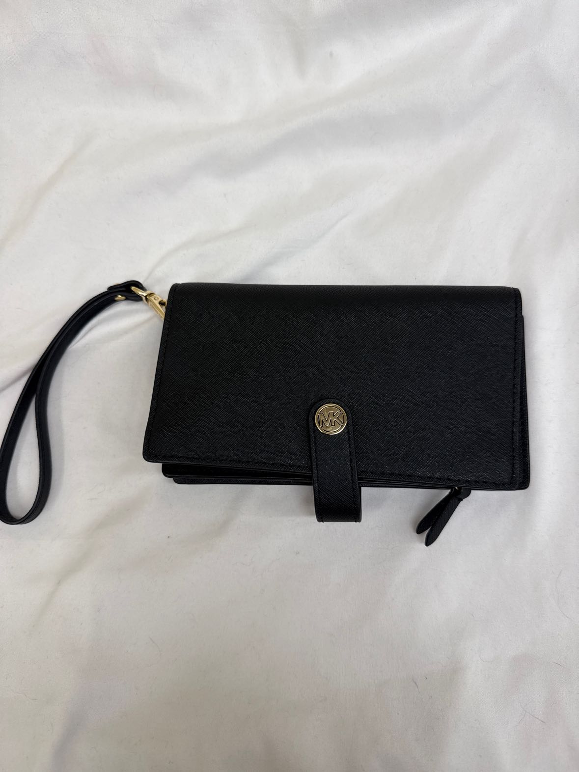 Michael Kors Black Leather Wristlet