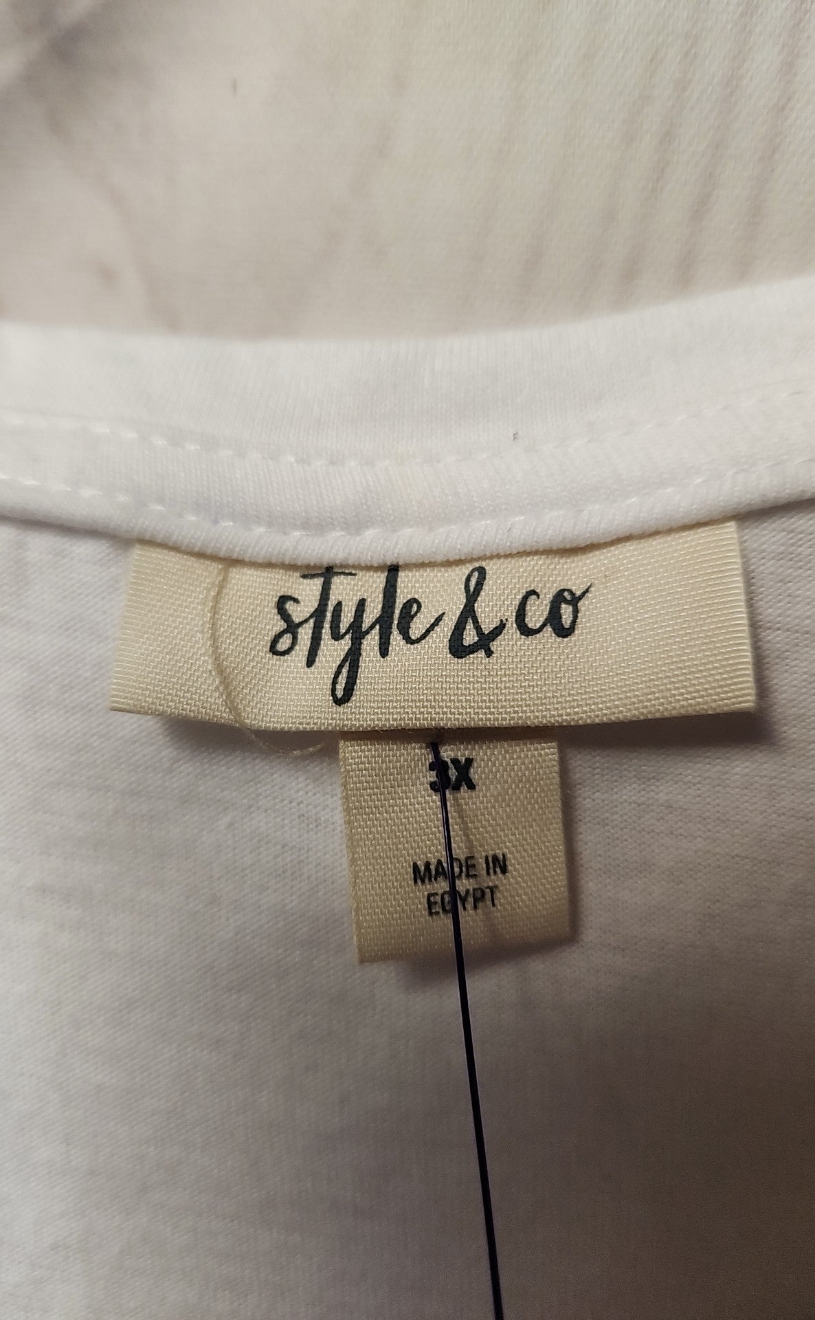 Style & Co Women's Size 3X White Short Sleeve Top