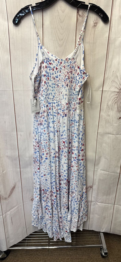 NWT Japna Women's Size M White & Blue Floral Dress