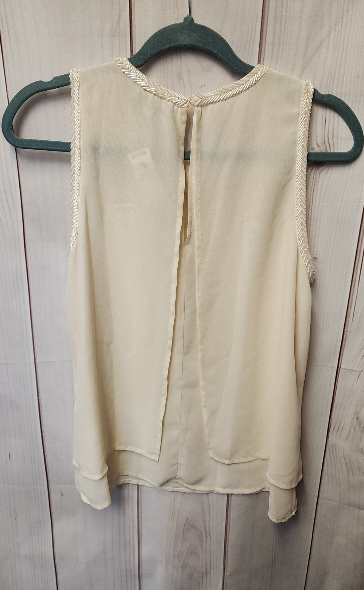 Clothing Co. Women's Size S White Beaded Sleeveless Top