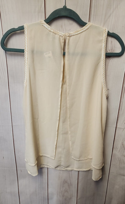 Clothing Co. Women's Size S White Beaded Sleeveless Top