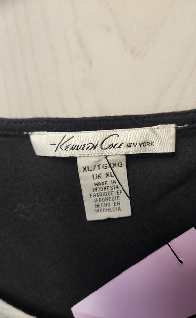 Kenneth Cole Women's Size XL Black & White Short Sleeve Top