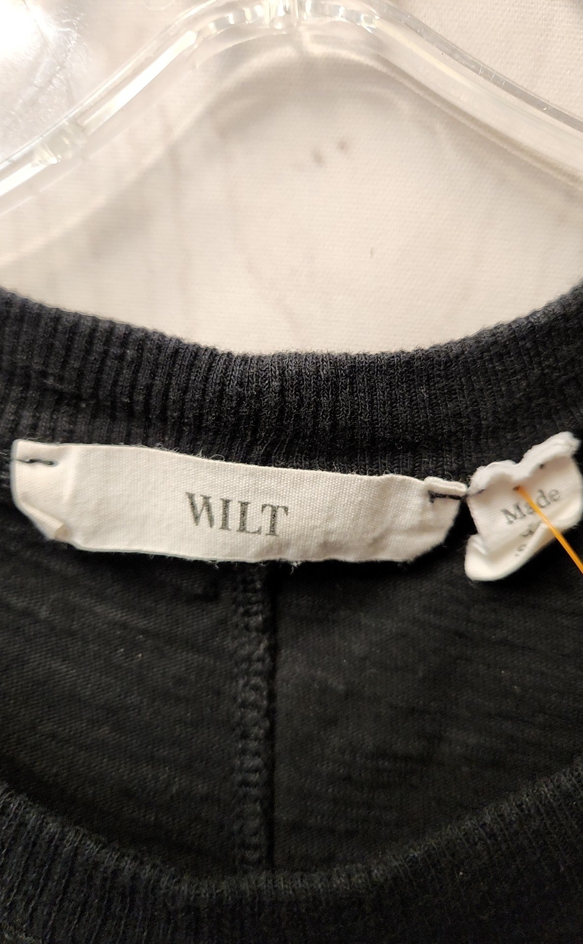 Wilt Women's Size S Black Short Sleeve Top