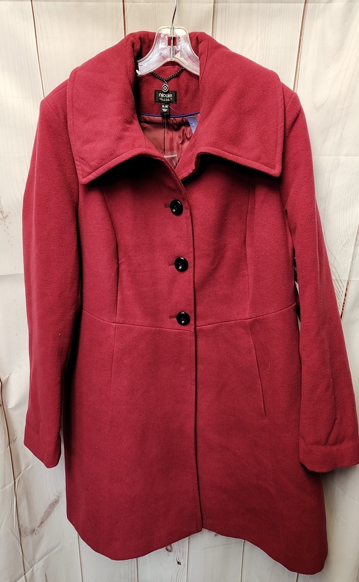 Nicole Miller Women's Size XL Red Coat