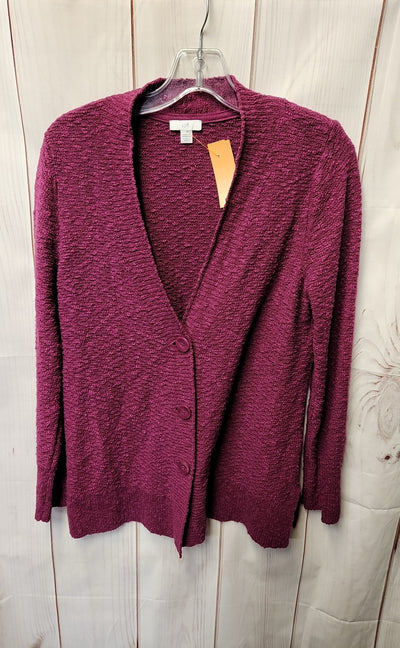 J Jill Women's Size S Petite Purple Cardigan