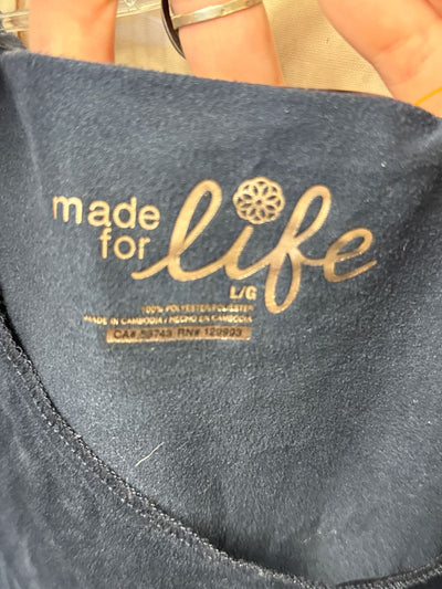 Made for Life Women's Size L Navy 3/4 Sleeve Top