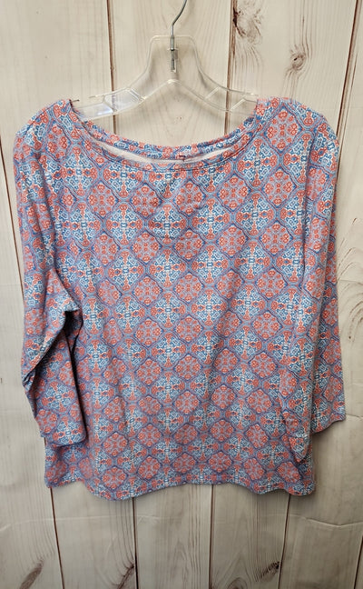 Talbots Women's Size XL Blue 3/4 Sleeve Top