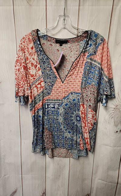 Sanctuary Women's Size S Red & Blue Short Sleeve Top