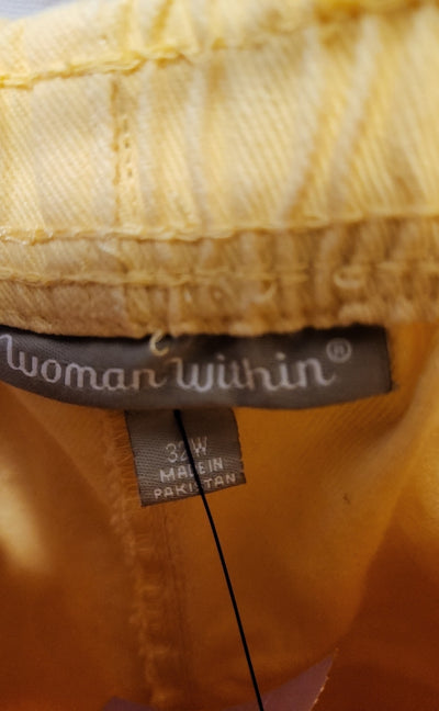 Woman Within Women's Size 32W Yellow Shorts