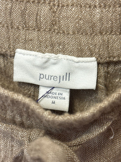 Pure Jill Women's Size M Brown Linen Blend Pants