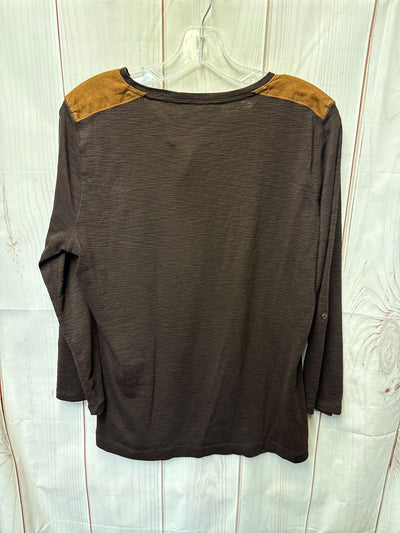 Lauren by Ralph Lauren Women's Size L Brown 3/4 Sleeve Top