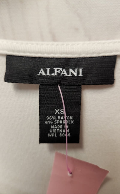 Alfani Women's Size XS White & Black Short Sleeve Top
