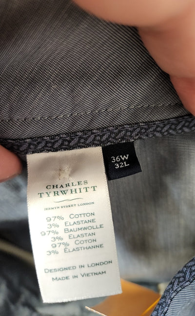 Charles Tyrwhitt Men's Size 36x32 Beige Pants