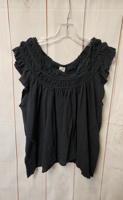 We the Free Women's Size M Black Short Sleeve Top