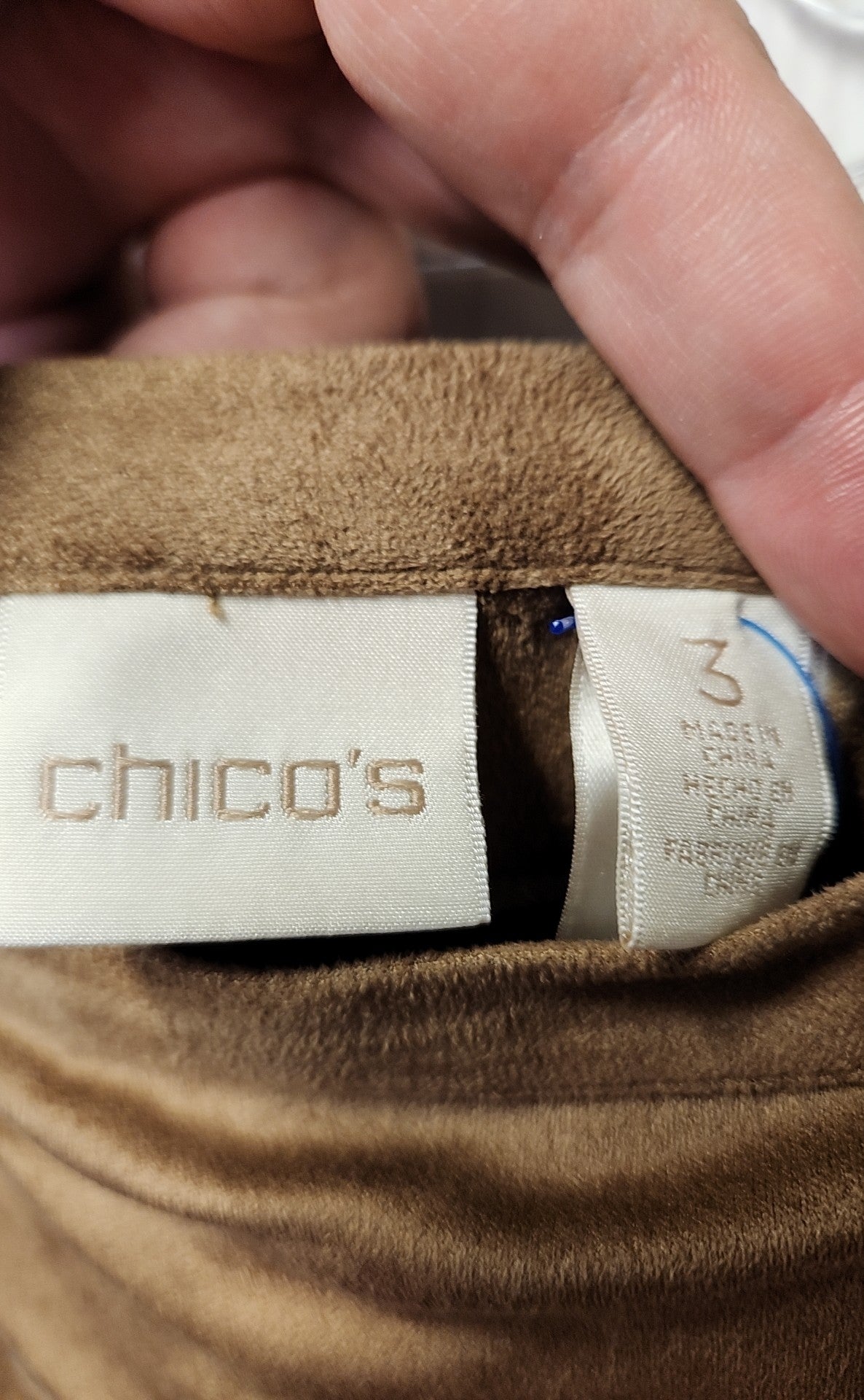 Chico's Women's Size XL Tan Faux Suede Skirt