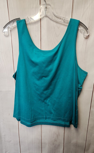 Sigrid Olsen Women's Size XL Teal Sleeveless Top