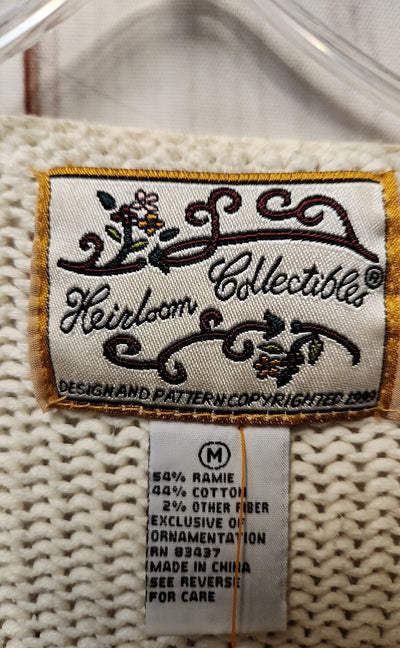 Heirloom Collectibles Women's Size M White Holiday Sweater