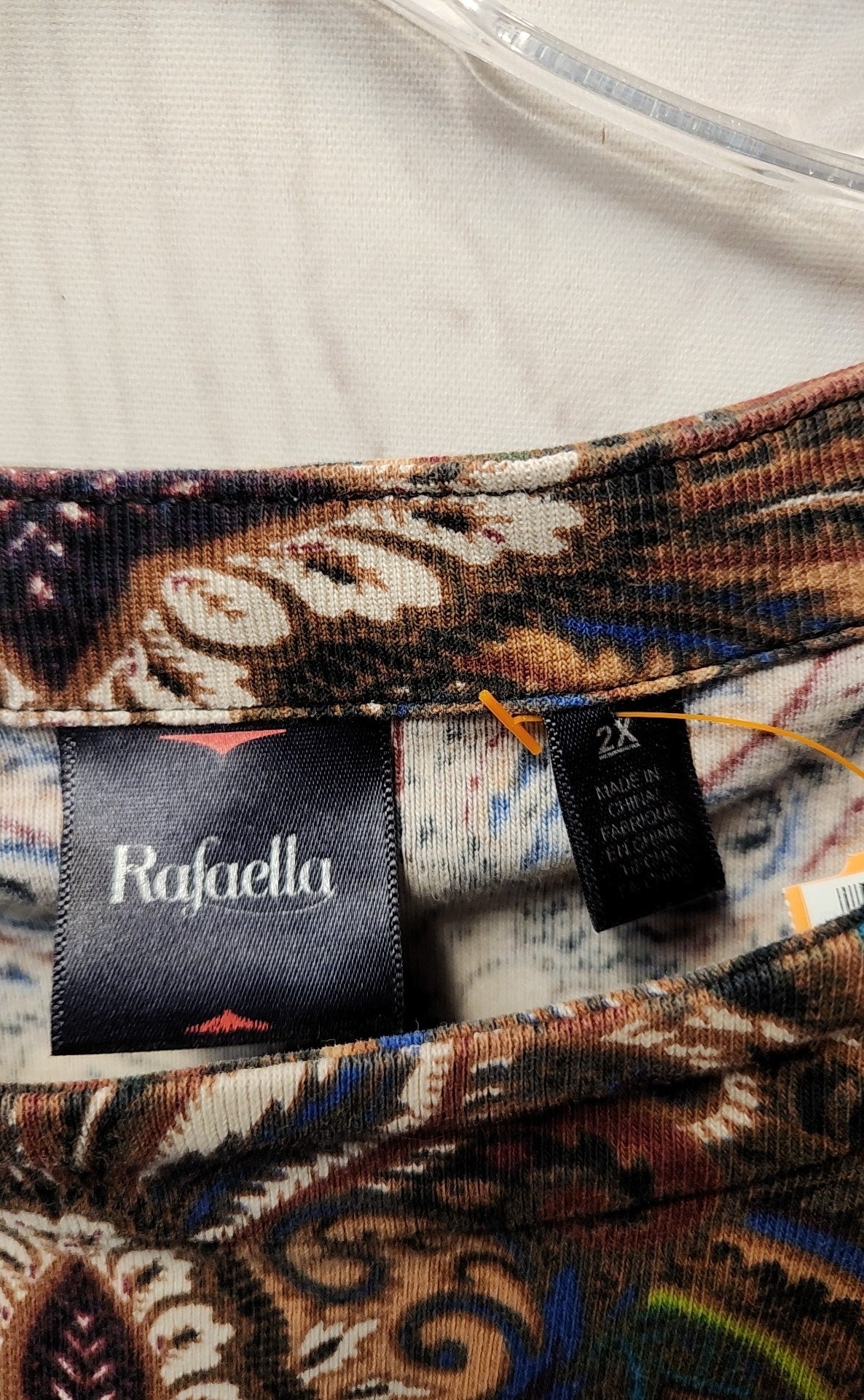 Rafaella Women's Size 2X Brown 3/4 Sleeve Top