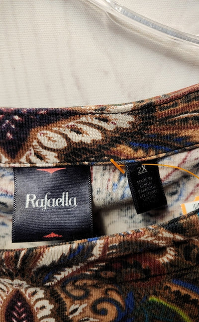 Rafaella Women's Size 2X Brown 3/4 Sleeve Top