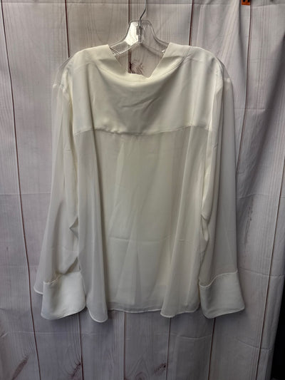 Worthington Women's Size 3X White Long Sleeve Top