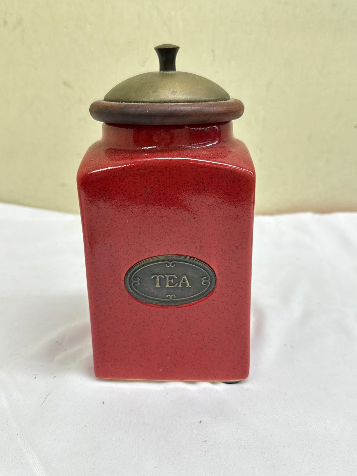 Red Ceramic Tea Jar