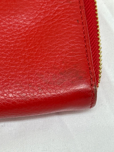 Tory Burch Red Wallet - As Is pen marks on back