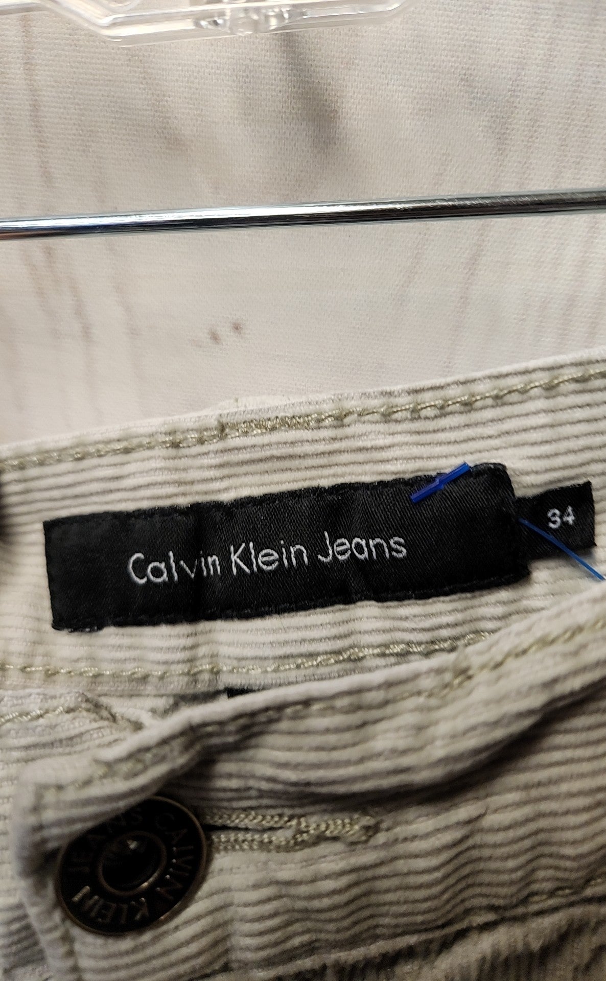 Calvin Klein Men's Size 34 Beige Corduroy Pants Straight Leg