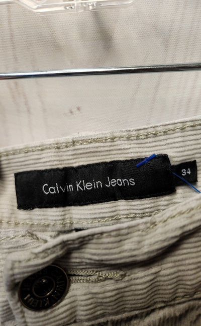 Calvin Klein Men's Size 34 Beige Corduroy Pants Straight Leg