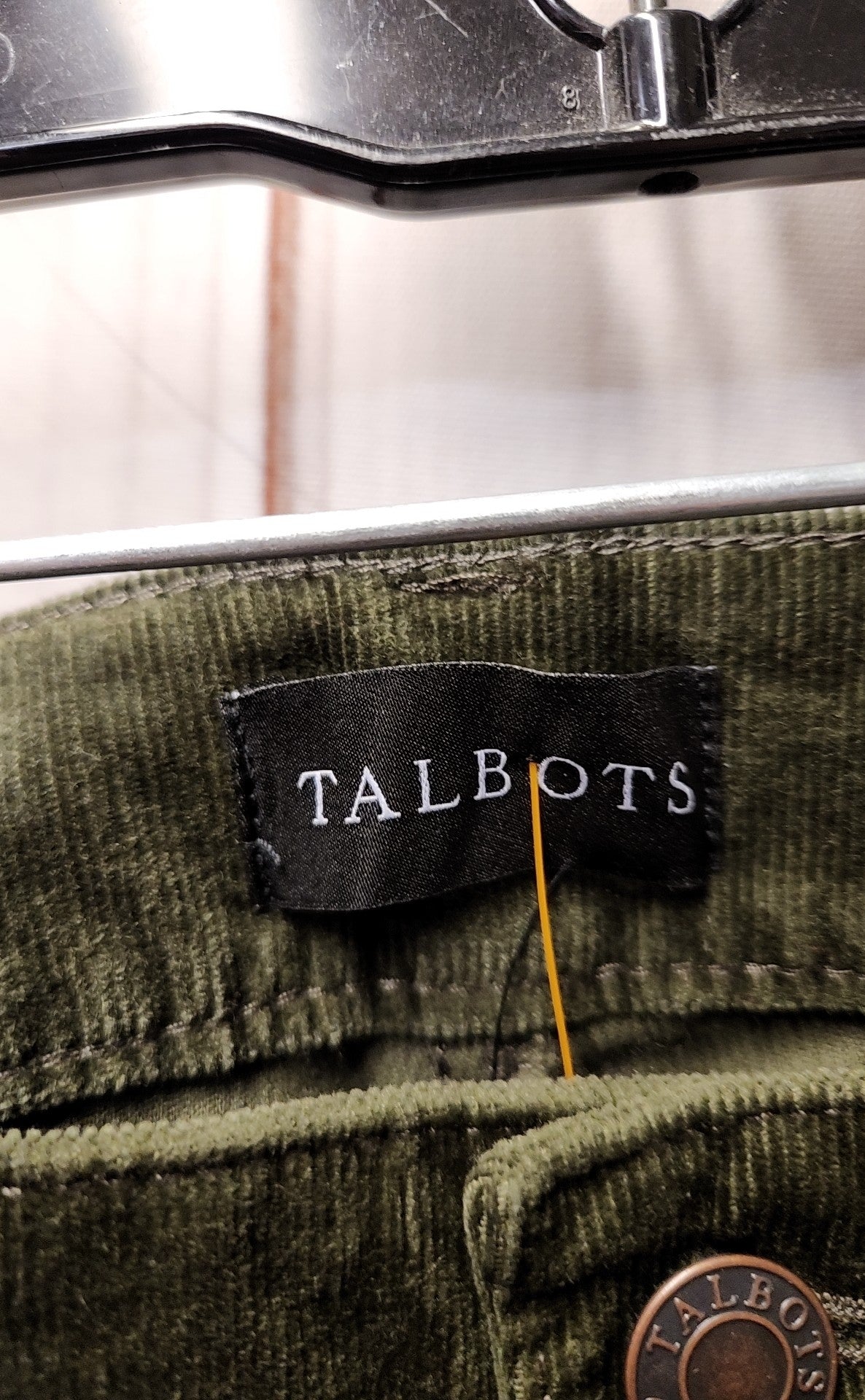 NWT Talbots Women's Size 14 Green Corduroy Straight Leg Pants