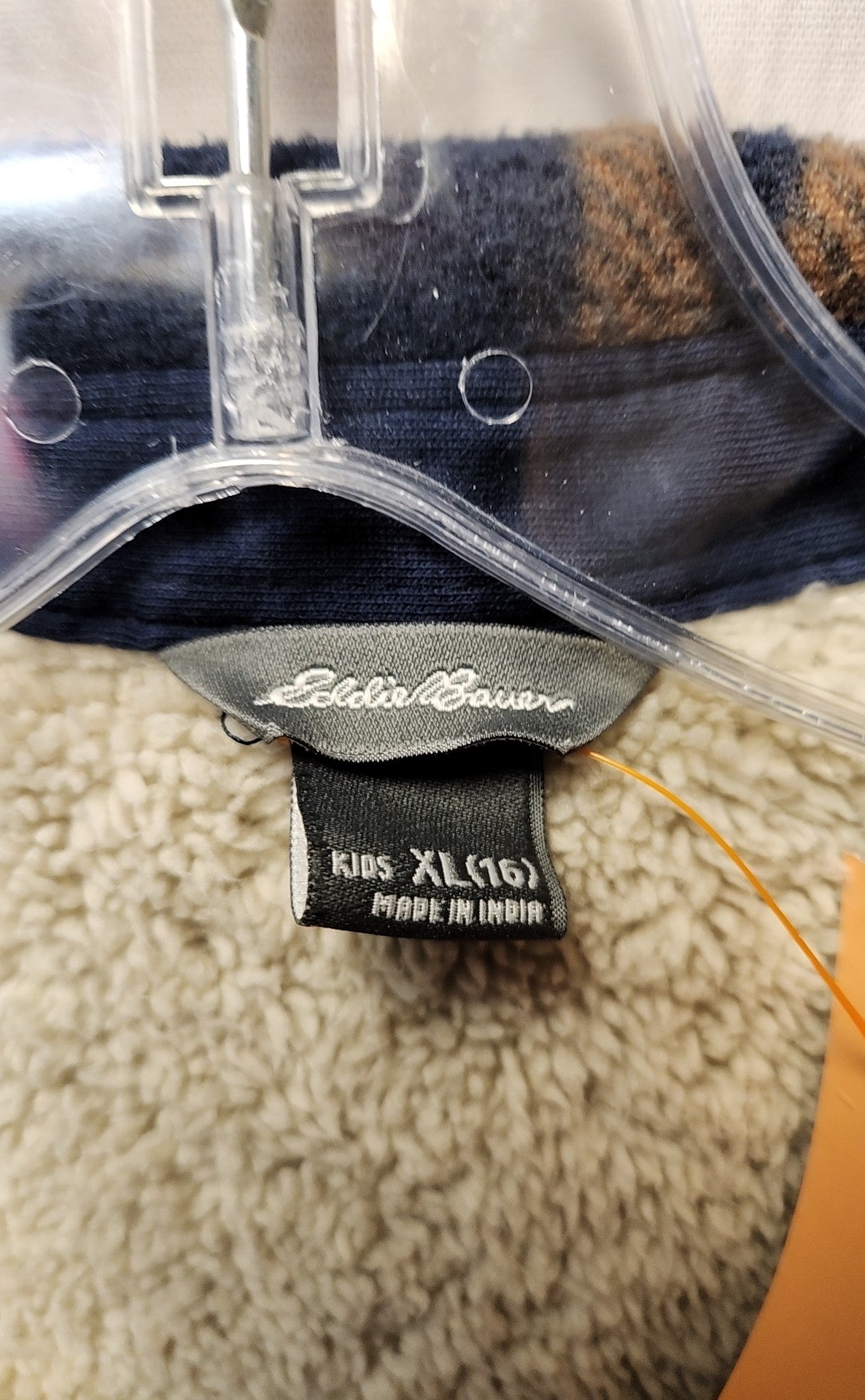 Eddie Bauer Boy's Size 16 Navy & Brown Jacket