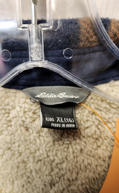 Eddie Bauer Boy's Size 16 Navy & Brown Jacket
