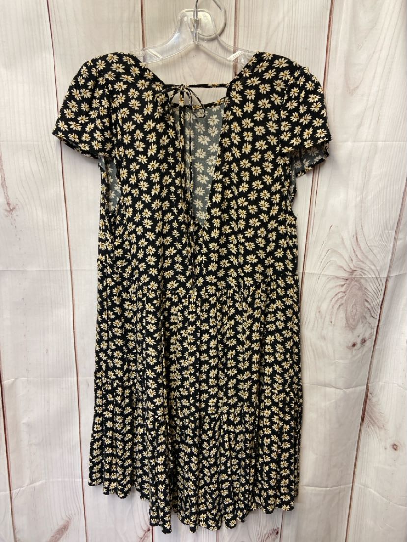 American Eagle Women's Size M Black Floral Dress
