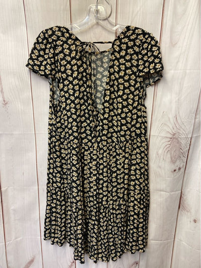 American Eagle Women's Size M Black Floral Dress