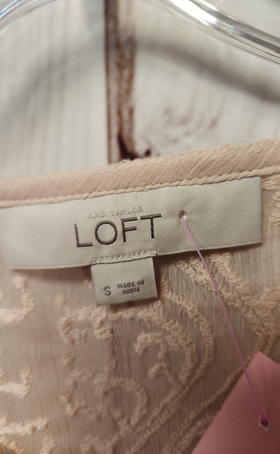 Loft Women's Size S Peach Long Sleeve Top