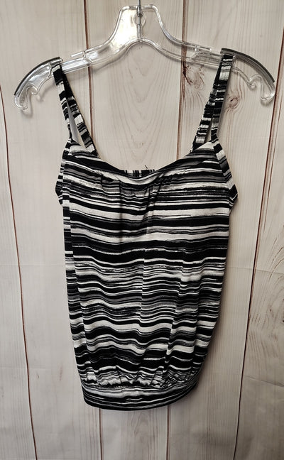 Lands End Women's Size 4 Black & White Swim Top