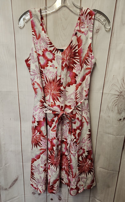 Lands End Women's Size 4 Pink Linen Floral Dress