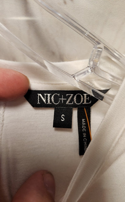 Nic & Zoe Women's Size S White Short Sleeve Top