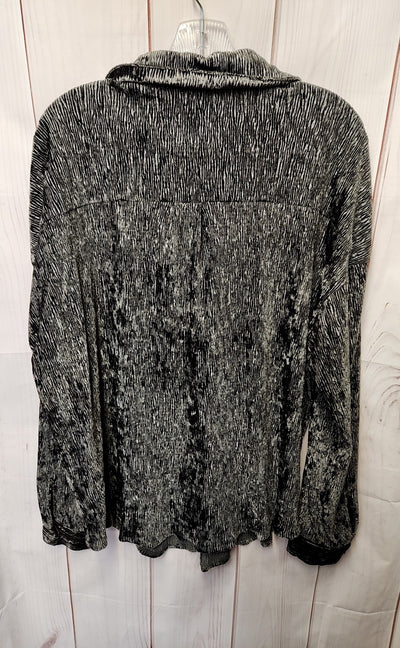 Pretty Garbage Women's Size S Gray Velour Long Sleeve Top