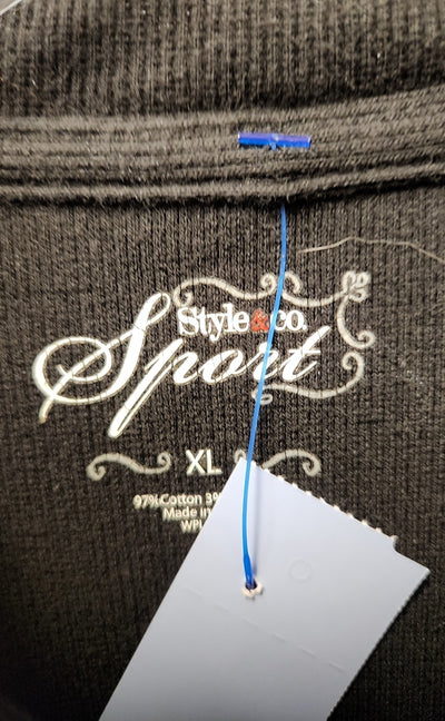 Style & Co Women's Size XL Black & White Active Top