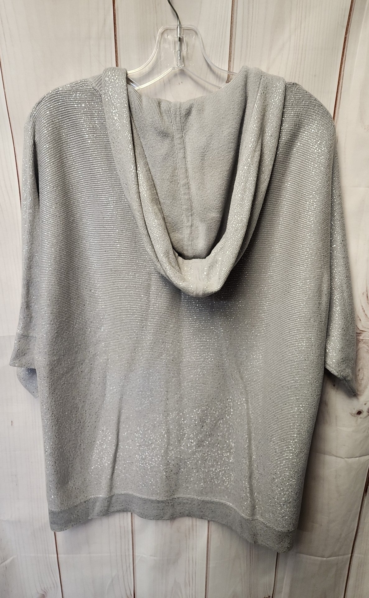 Zenergy - Chico's Women's Size S Gray Metallic Hooded Sweater
