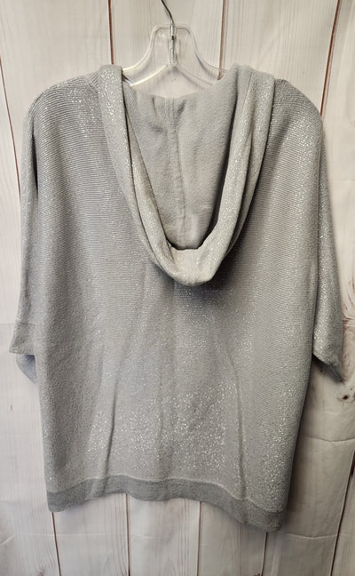 Zenergy - Chico's Women's Size S Gray Metallic Hooded Sweater
