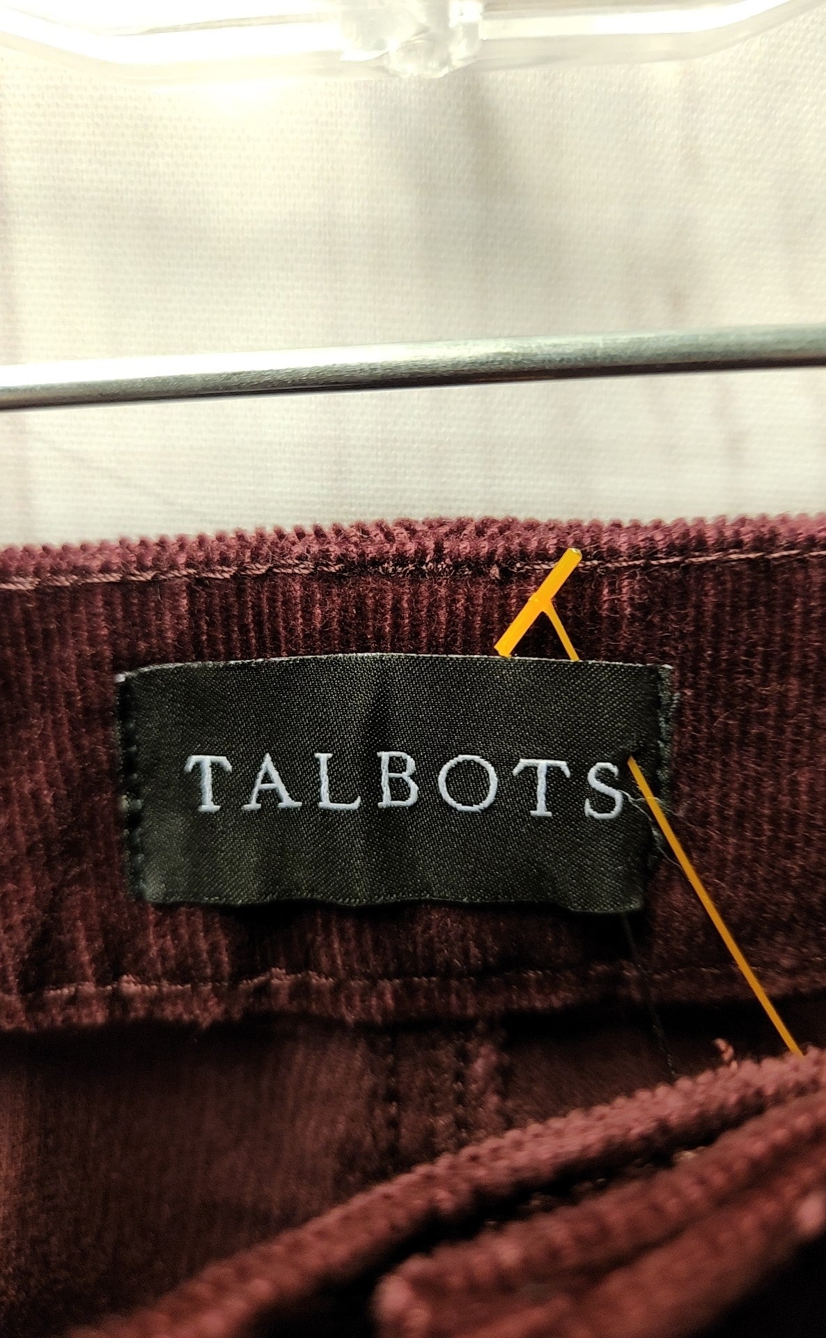 NWT Talbots Women's Size 14 Maroon Corduroy Straight Leg Pants