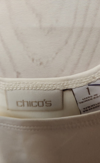 Chico's Women's Size 1 = US M White Sleeveless Top