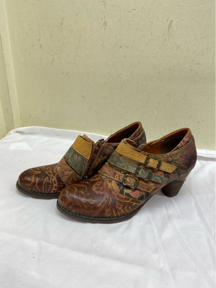 L'Artiste Women's Size 40 = 9-1/2 Brown Leather Pumps Shoes