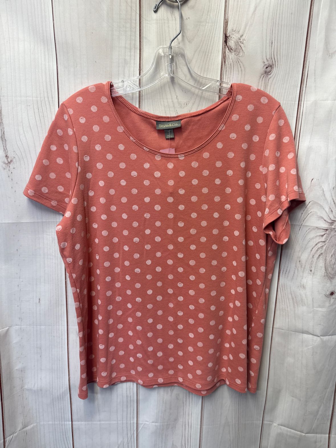 Style & Co Women's Size XL Pink Short Sleeve Top