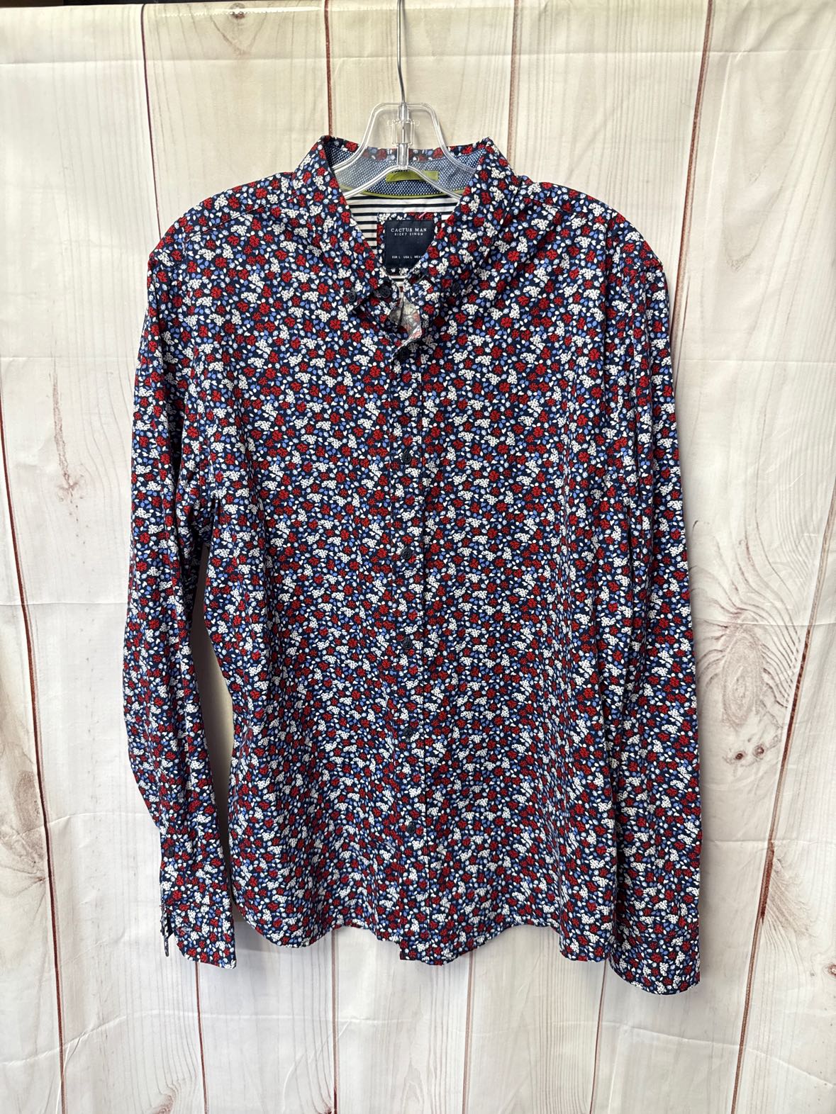 Cactus Man Men's Size L Blue Floral Shirt