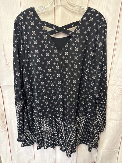 Style & Co Women's Size 1X Black Long Sleeve Top