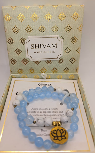 NIB Shivam Made in India Blue Quartz Bracelet