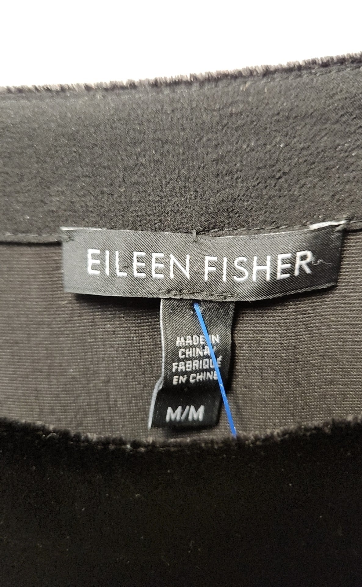 Eileen Fisher Women's Size M Black Velour Long Sleeve Top