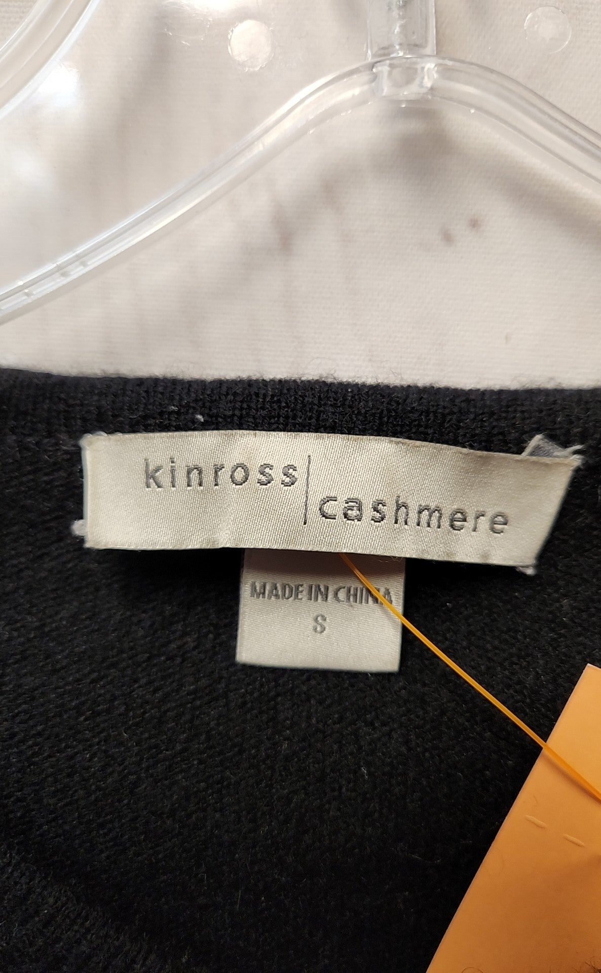 Kinross Women's Size S Black Cashmere Floral Cardigan